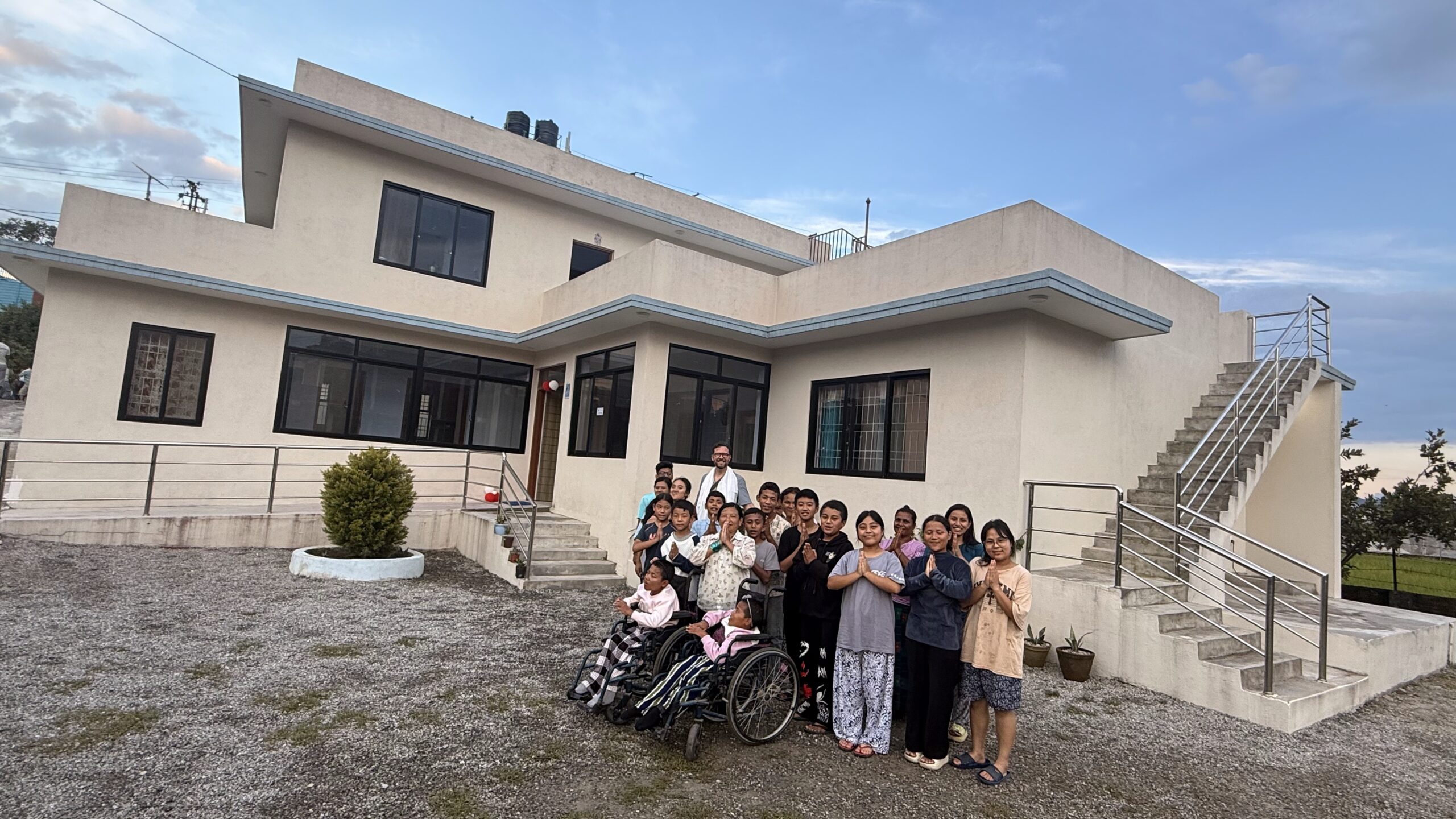 David with the children outside Mandala House in Katmandu